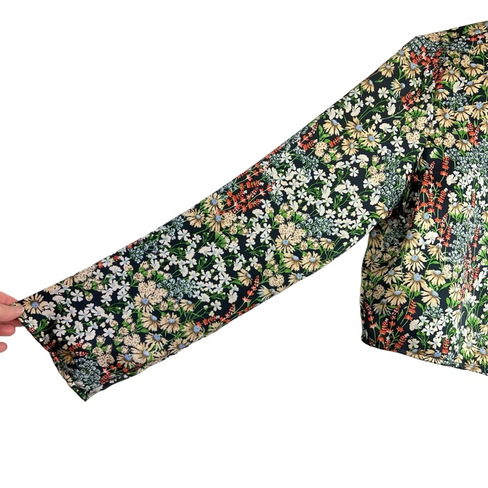 H&M Crop Top Floral Womens XS Satin Y2K 90s Inspired Fairy Whimsy Cottagecore - Picture 4 of 10